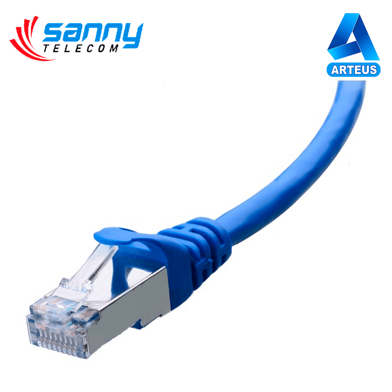 SANNY TELECOM ST-1.1BC6-SR45 - PATCH CORD DE 30 CENTIMENTROS COLOR AZUL CAT 6 CONECTOR BLINDADO - ARTEUS