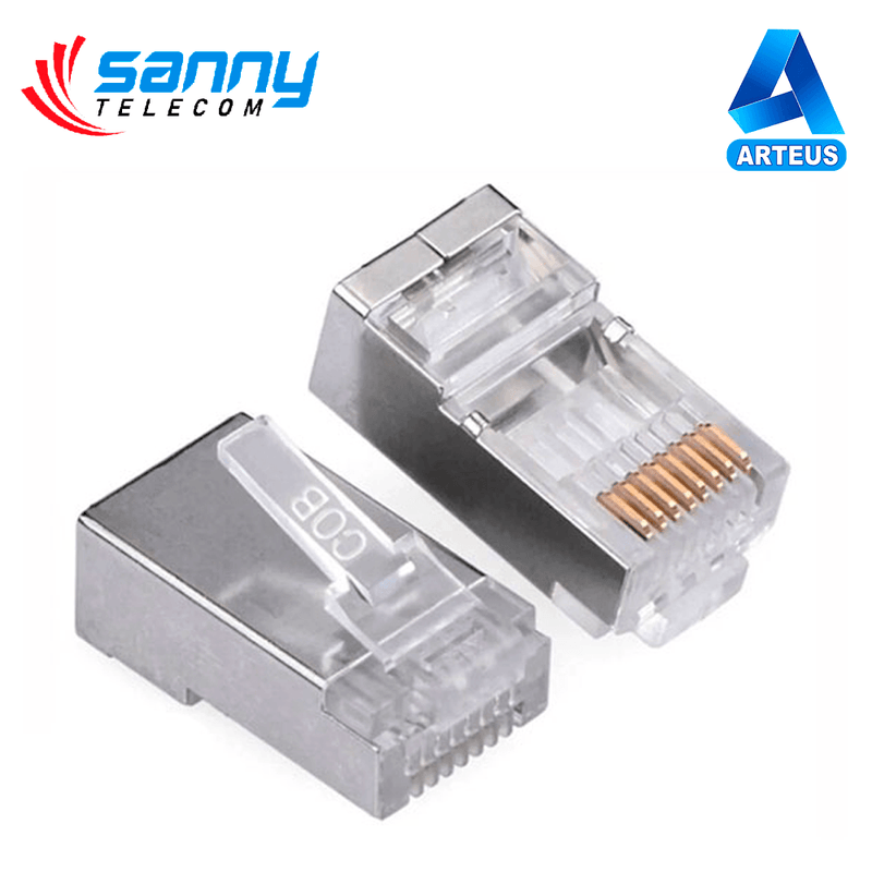 SANNY TELECOM ST-SR-C6-100 - CONECTOR RJ45 CATEGORIA6 BLINDADO - 100UND - ARTEUS