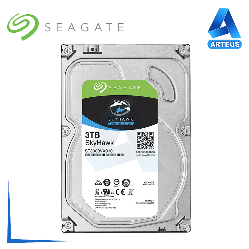 SEAGATE ST3000VX009 - DISCO DURO SKYHAWK 3TB - SATA 6.0 GBPS - 256MB CACHE - 3.5" - ARTEUS