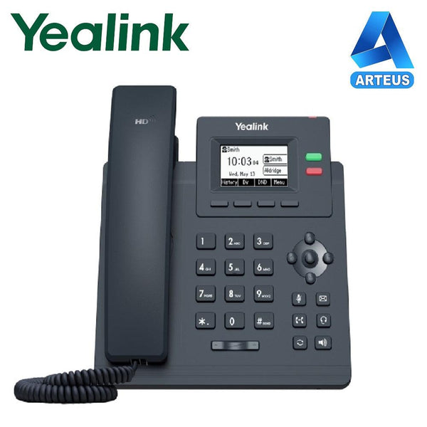 Telefono IP ejecutivo estandar YEALINK SIP-T31P 2 cuentas SIP, pantalla lcd grafica 2.3", poe - ARTEUS