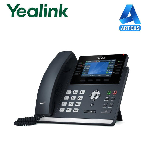 Telefono IP gerencial YEALINK SIP-T46U Ultra elegant business, 16 cuentas VOIP, pantalla color 4.3", poe. No incluye fuente de poder - ARTEUS