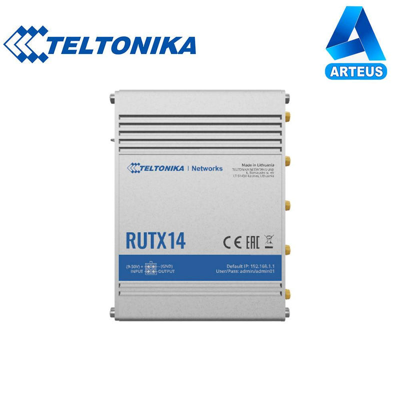 TELTONIKA RUTX14 - INDUSTRIAL 4G LTE ROUTER | CAT 12, DUAL SIM, 1X GIGABIT WAN, 4X GIGABIT LAN, WIFI 802.11 AC WAVE 2 - ARTEUS