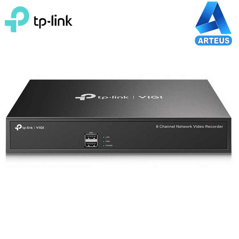 TP-LINK VIGI NVR1008H - Nvr Grabador de 8 canales VIGI 5MP 1 bahias para disco duro hasta 10TB ONVIF H265+ - ARTEUS