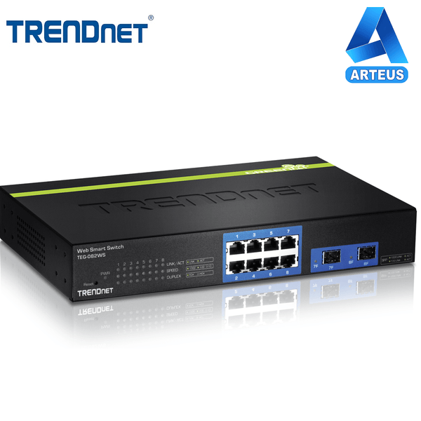 TRENDNET TEG-082WS - Switch Web Smart Gigabit de 8 puertos con 2 ranuras SFP compartidas - ARTEUS