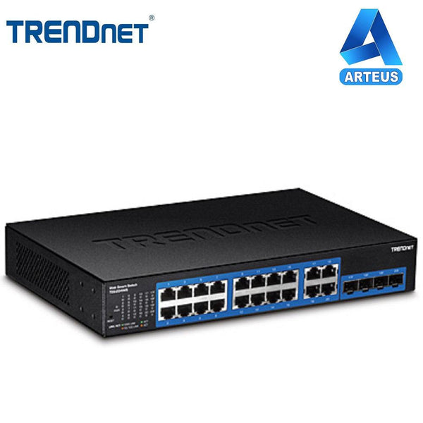 TRENDNET TEG-204WS - Switch web smart Gigabit de 20 puertos con 4 ranuras SFP compartidas - ARTEUS