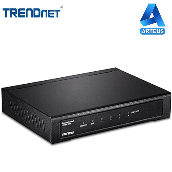 TRENDNET TEG-S51SFP - Switch Gigabit de 4 puertos con 1 puerto SFP - ARTEUS