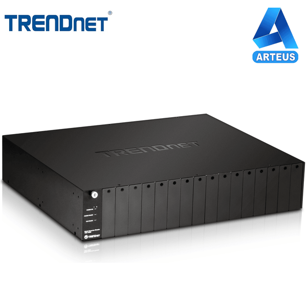 TRENDNET TFC-1600 - Sistema de chasis convertidor de fibra de 16 bahías - ARTEUS