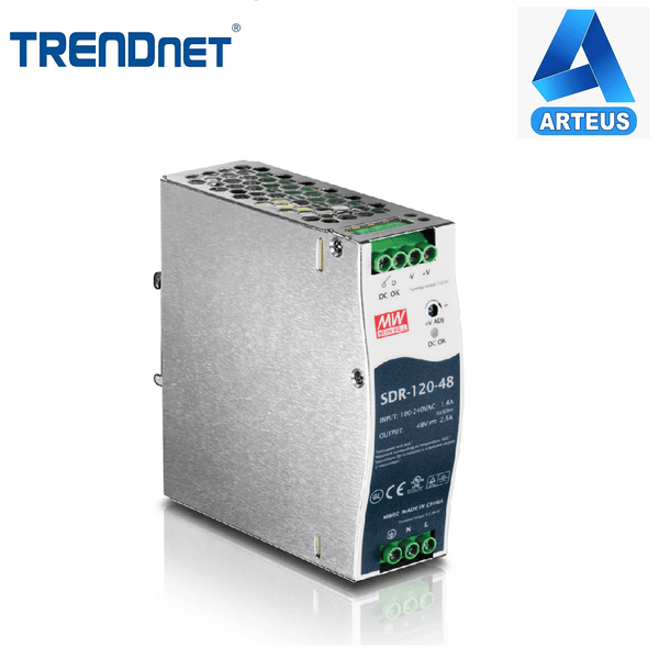 TRENDNET TI-S12048 - Fuente de alimentación industrial de riel DIN de salida de 48 V 120 W - ARTEUS