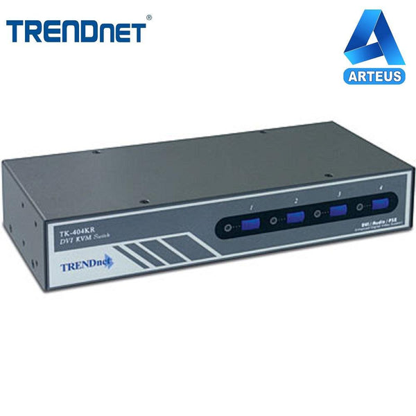 TRENDNET TK-404KR - Switch KVM 4 puertos DVI / PS2 con Audio - ARTEUS