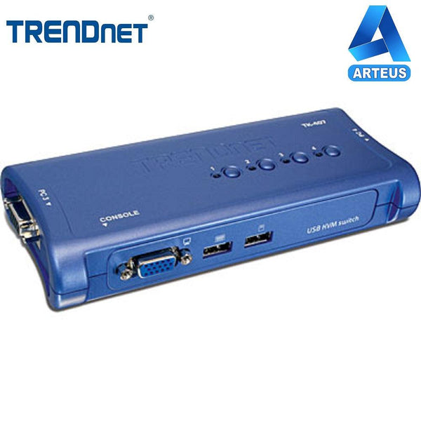 TRENDNET TK-407K - Switch KVM VGA-USB de 4 puertos - ARTEUS