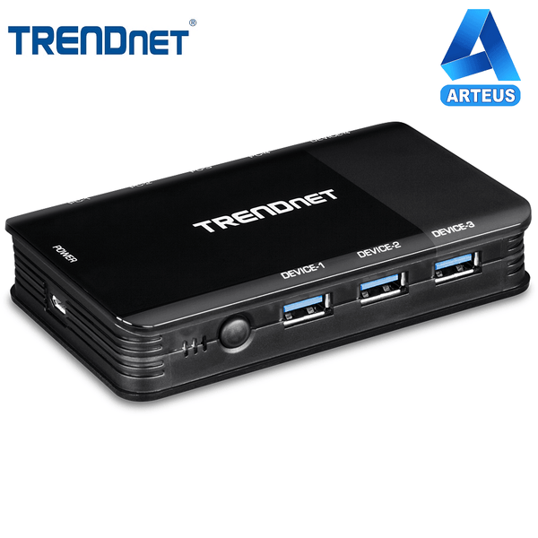 TRENDNET TK-U404 - Switch KVM de uso compartido USB 3.1 de 4 puertos para 4 ordenadores - ARTEUS