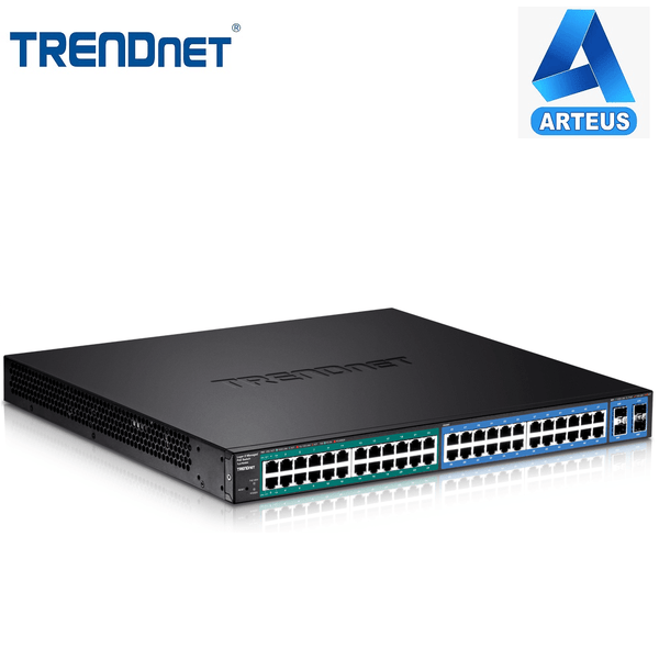 TRENDNET TL2-PG484 - Switch capa 2 48 puertos Gigabit POE+ , 4 ranuras SFP compartidas - ARTEUS
