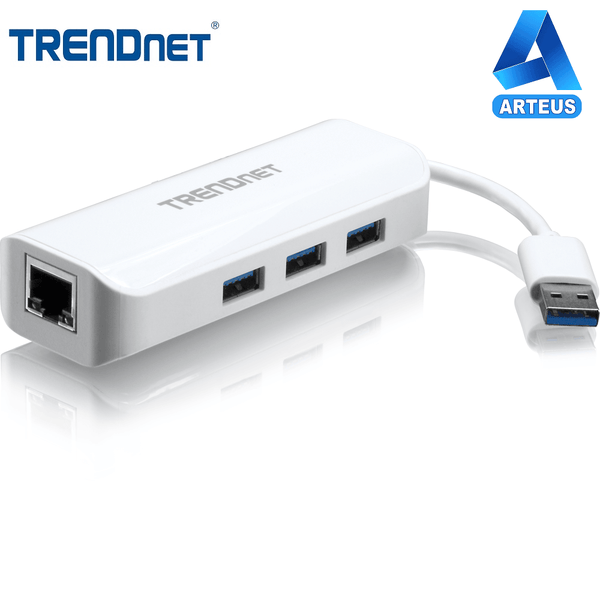 TRENDNET TU3-ETGH3 - Adaptador USB 3.0 a Gigabit Ethernet concentrador USB - ARTEUS