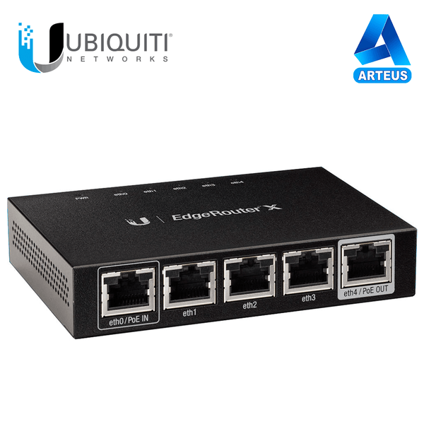 UBIQUITI ER-X, Edgerouter x de 3p gigabit + 1 puerto poe gigabit+1 puerto passthrough gigabit ethernet - ARTEUS