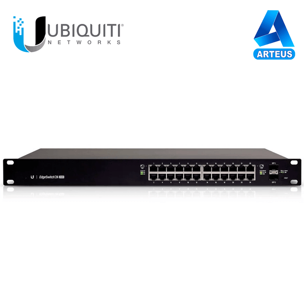 UBIQUITI ES-24-250W, Switch edgemax administrable de 24 puertos gigabit con poe+/poe pasivo 24v + 2 puertos sfp, 250 w - ARTEUS