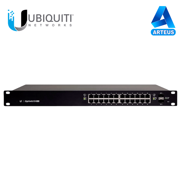 UBIQUITI ES-24-500W, Switch edgemax administrable de 24 puertos gigabit con poe+/poe pasivo 24v + 2 puertos sfp, 500 w - ARTEUS