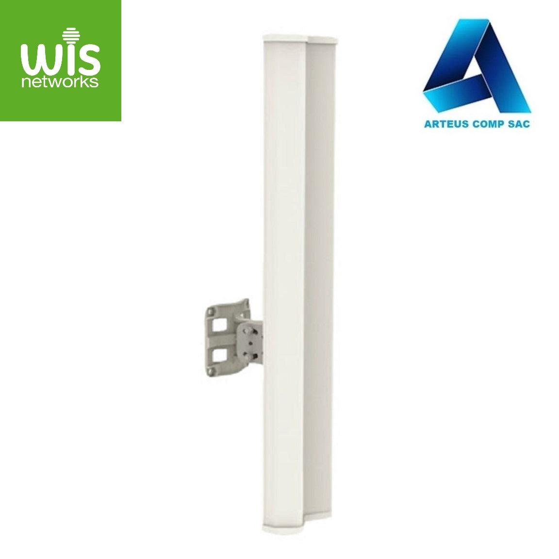 WIS NETWORKS WIS-ANS5820-90, Antena Sectorial De 90º 20dBI 5GHz - 4.9 a 6.0GHz - Polarización Dual MiMo 2x SMA RP Hembra - ARTEUS