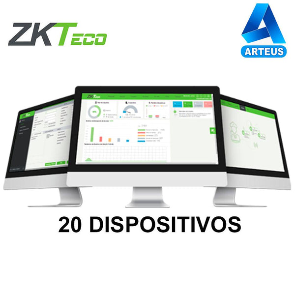 ZKTECO ZKBT-DEV-P20, Biotime 8.0 - software integral de gestión de tiempo y asistencia para 20 dispositivos. - ARTEUS